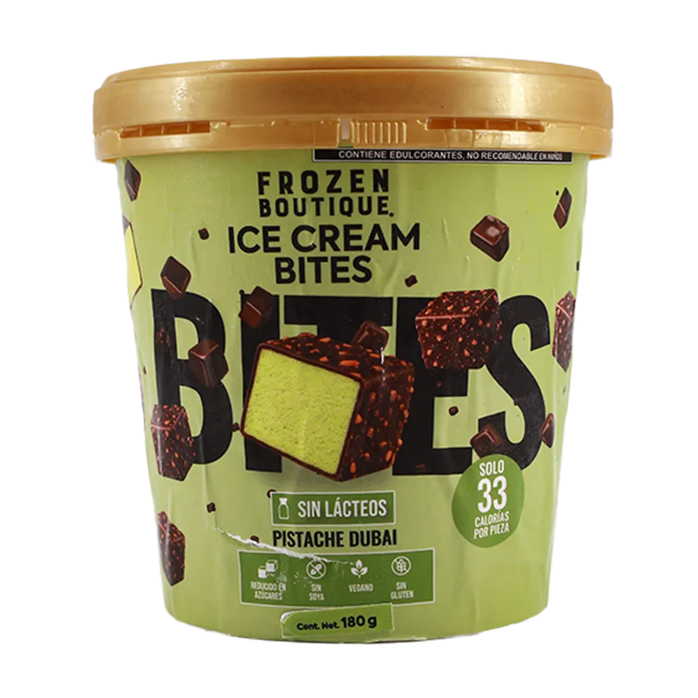 BITES DE HELADO PISTACHE FROZEN BOUTIQUE 180 GRAMOS