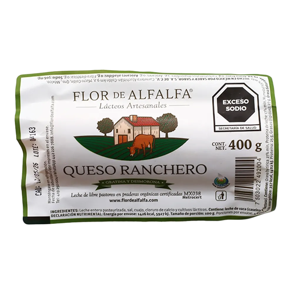 QUESO RANCHERO FLOR DE ALFALFA 400 GRAMOS
