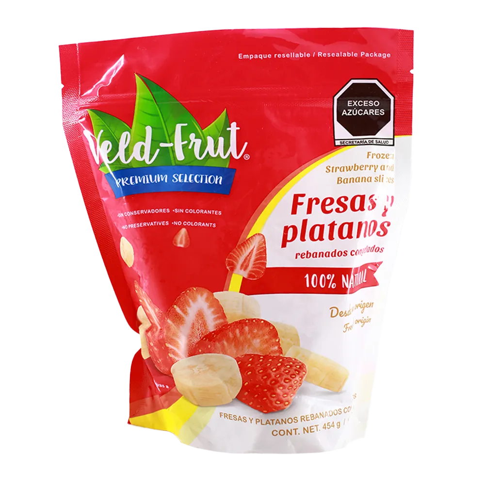 FRESA Y PLATANO CONGELADOS VELD FRUT 454 GRAMOS