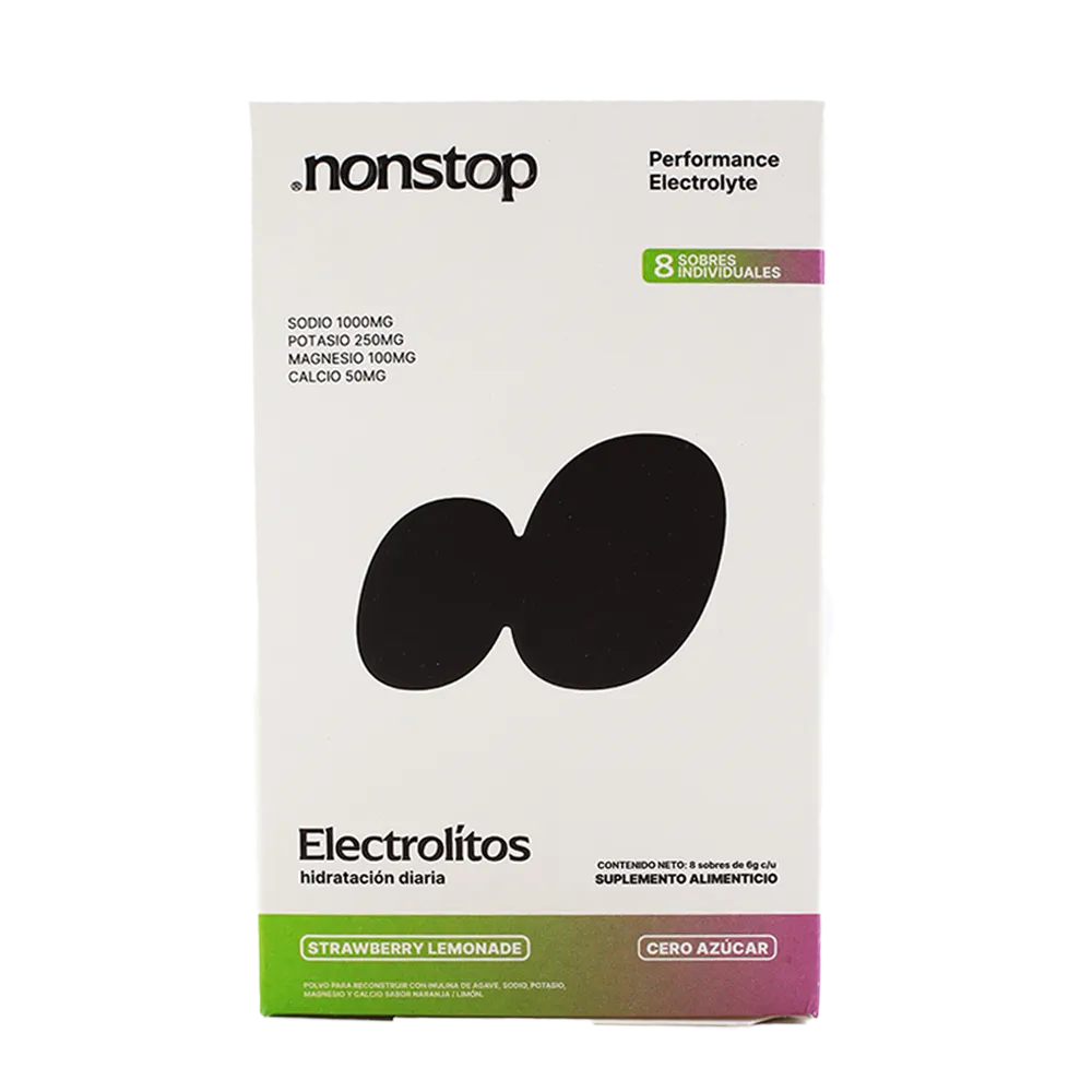 BEBIDA REHIDRATANTE EN POLVO 8 PACK STRAWBERRY LEMONADE NONSTOP 6 GRAMOS