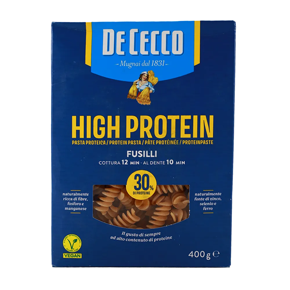PASTA ALTA EN PROTEINA FUSILLI DE CECCO 400 GRAMOS