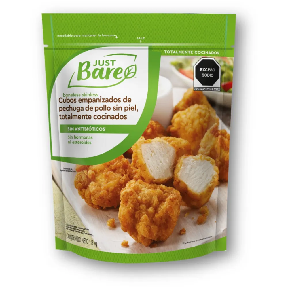 CUBOS DE PECHUGA JUST BARE 600 GRAMOS