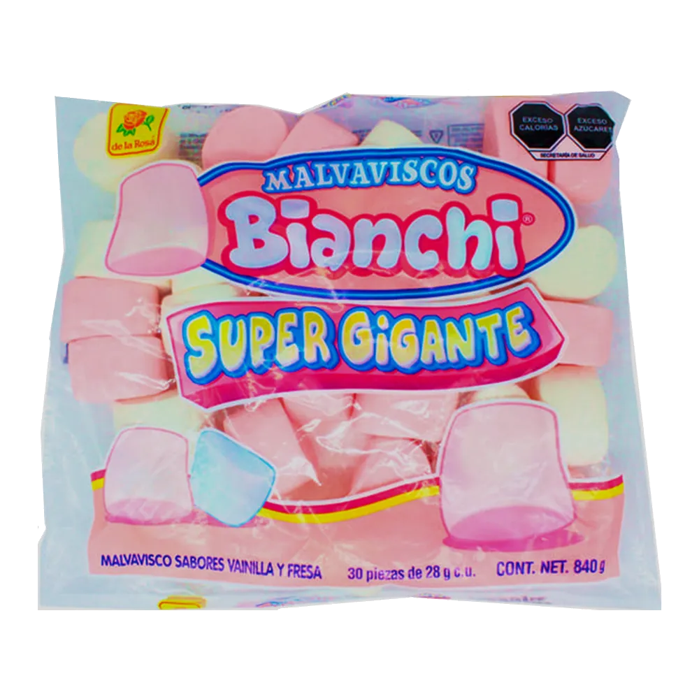 Malvavisco Super Gigante Rosa/Blanco De La Rosa 840 g
