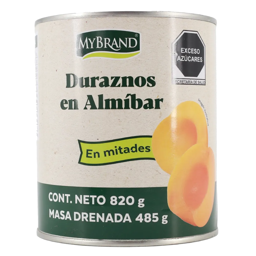 Duraznos En Almibar Mitades Mybrand 820 Gr
