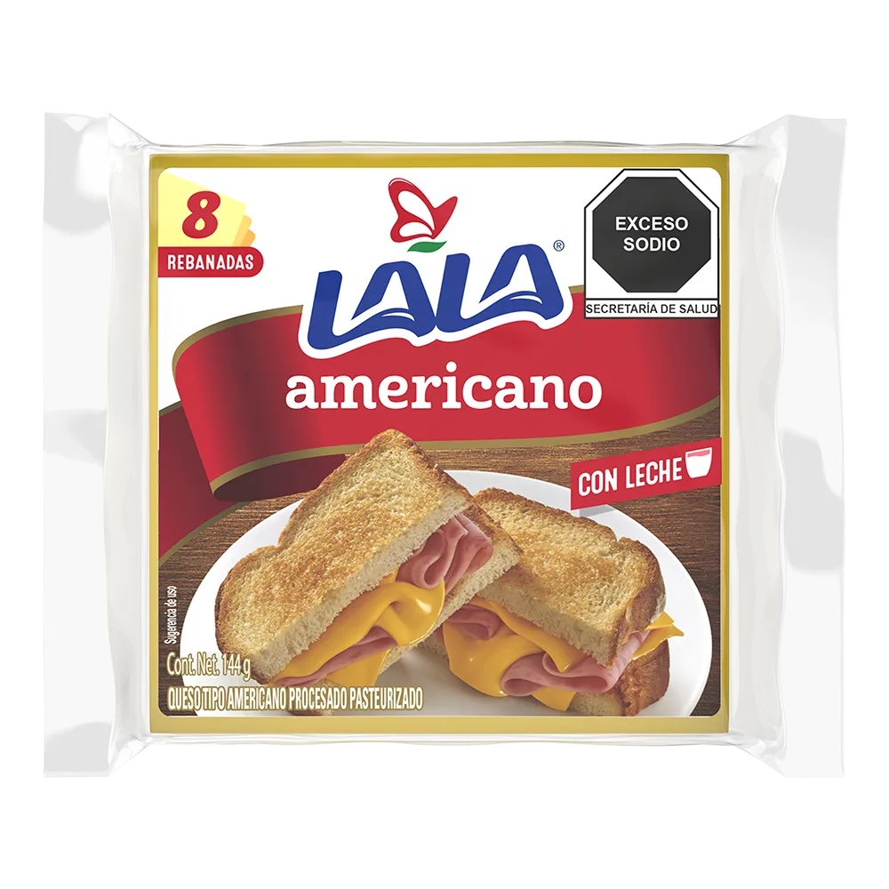 Queso Americano Fundido Rebanado Lala 144 g