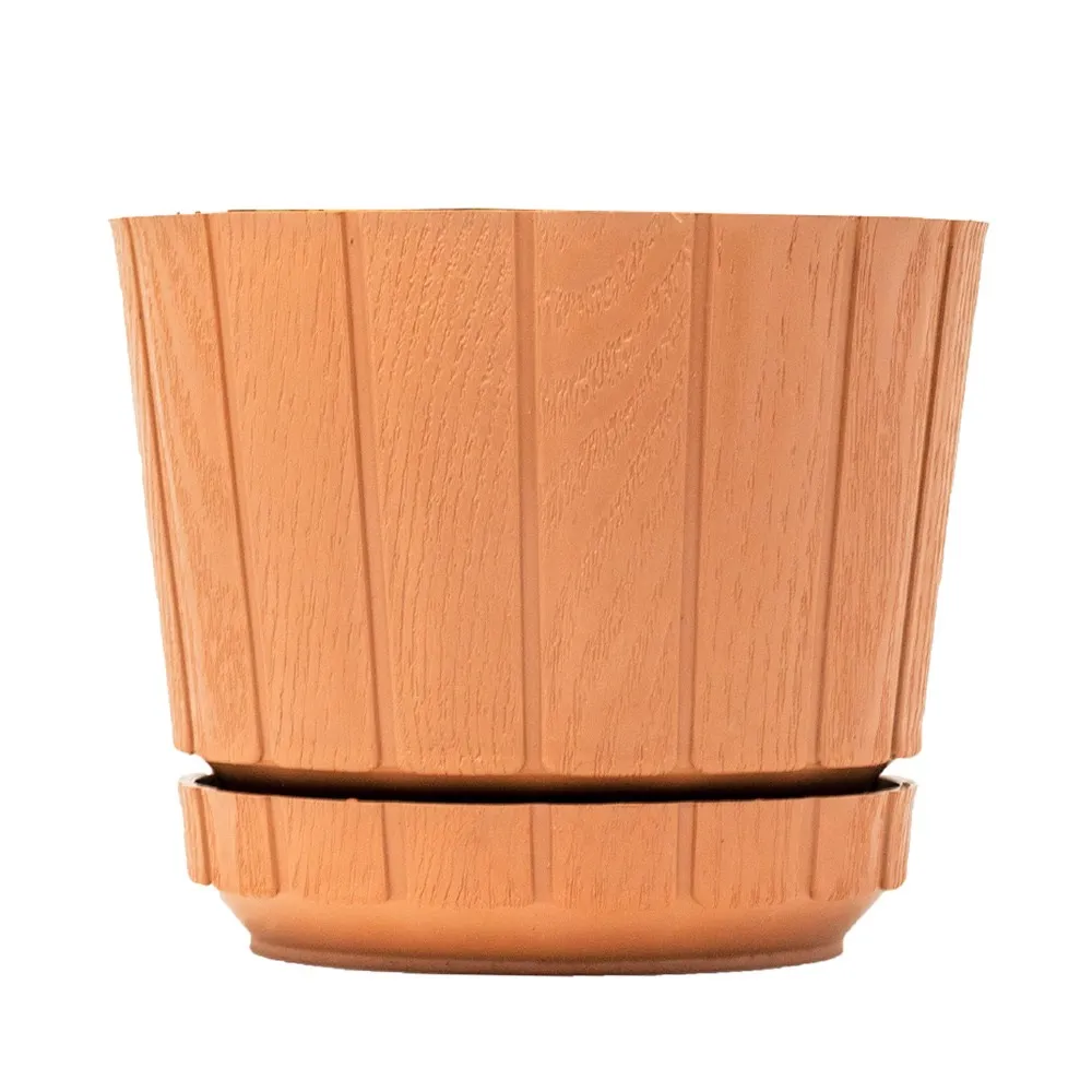 Maceta Redonda Con Base 515C Terracota Dnovo 1 Pz