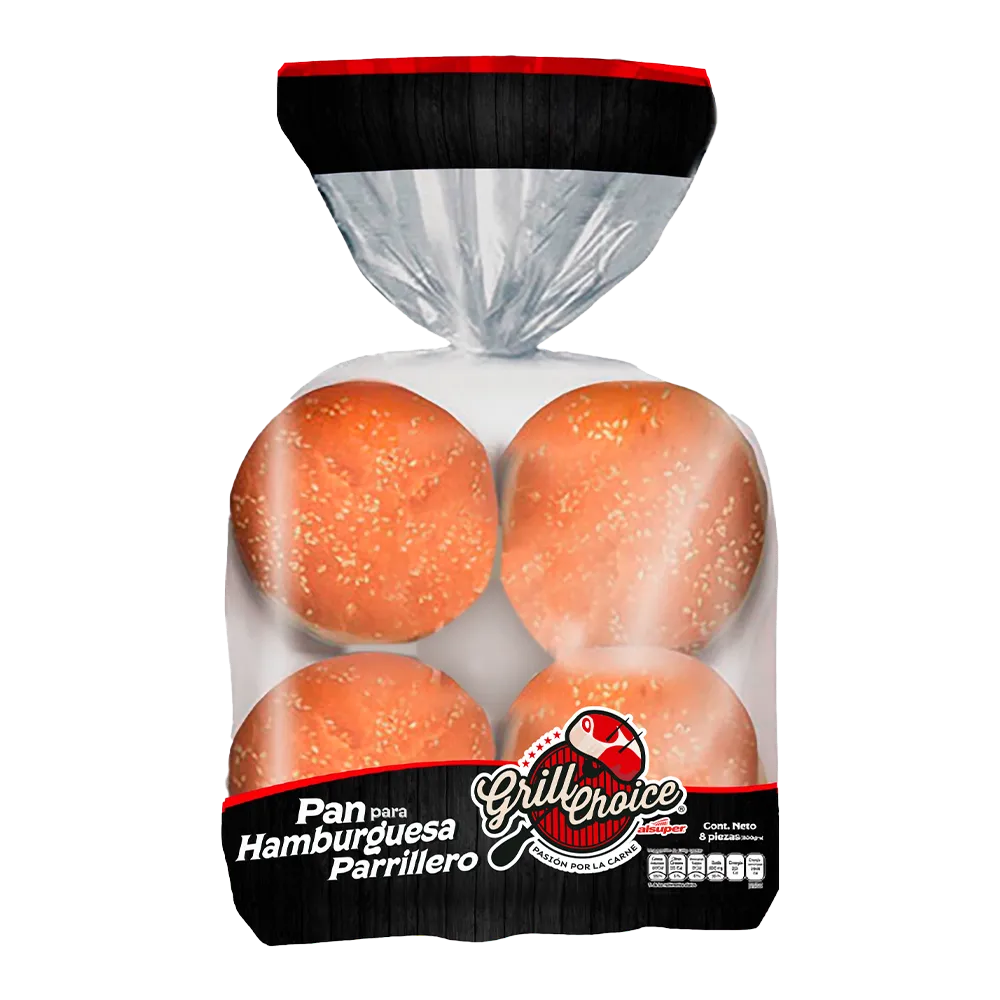 Pan Para Hamburguesa Parrillero Grill Choice 8 Pza