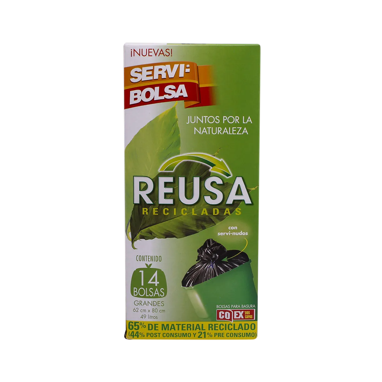 Bolsa Para Basura G 62X80 Reciclada Servi-Bolsa 14 Pza