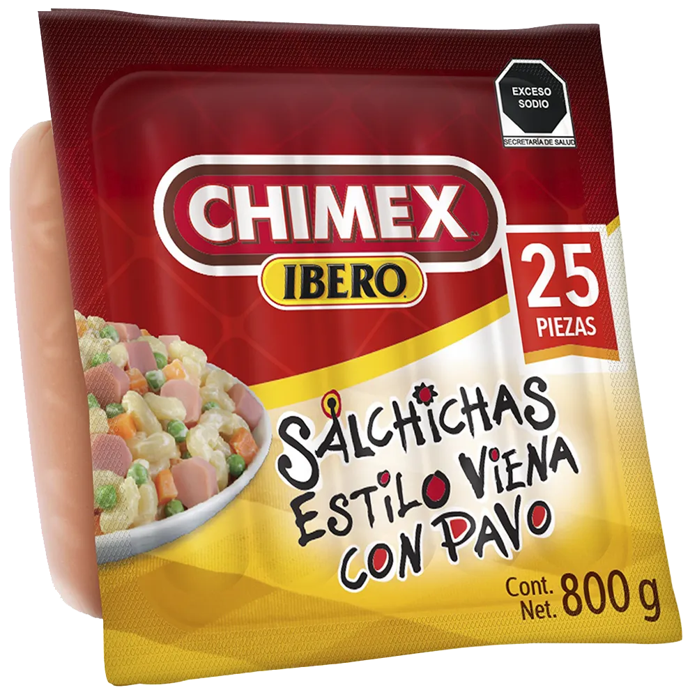 Salchicha De Pavo Viena Chimex 800 Gr