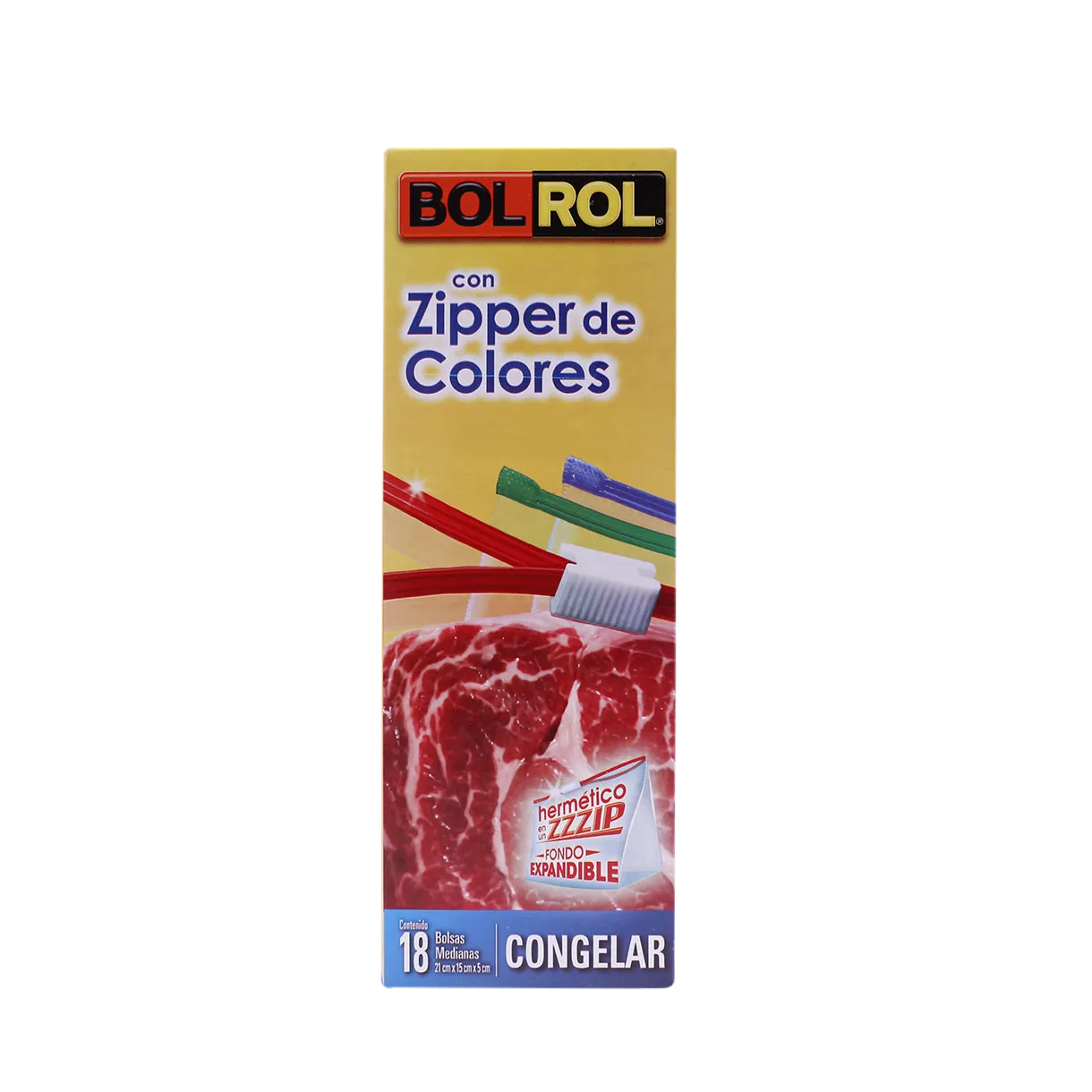 Bolsa Para Congelar Alimentos Con Zipper M 21X15X5 Bol Rol 18 Pza