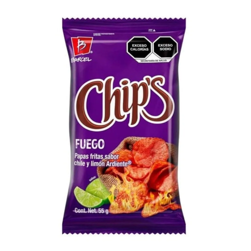 Papas Chips Fuego Barcel 55 g
