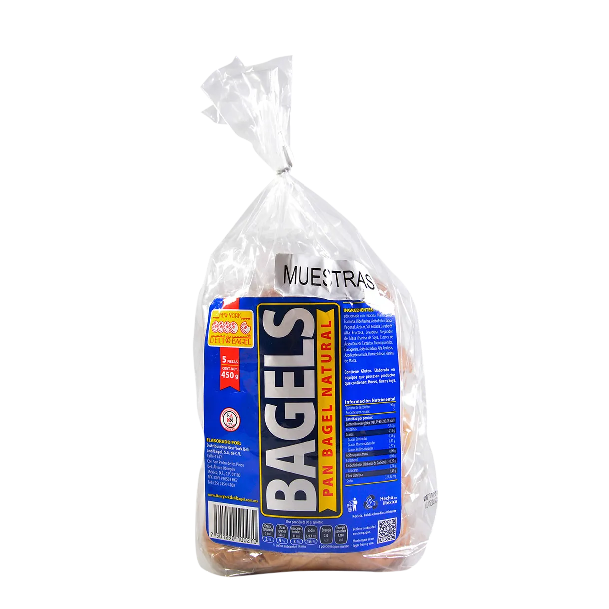 Pan Bagel Natural 5 Pzas Ny Deli & Bagel 450 g