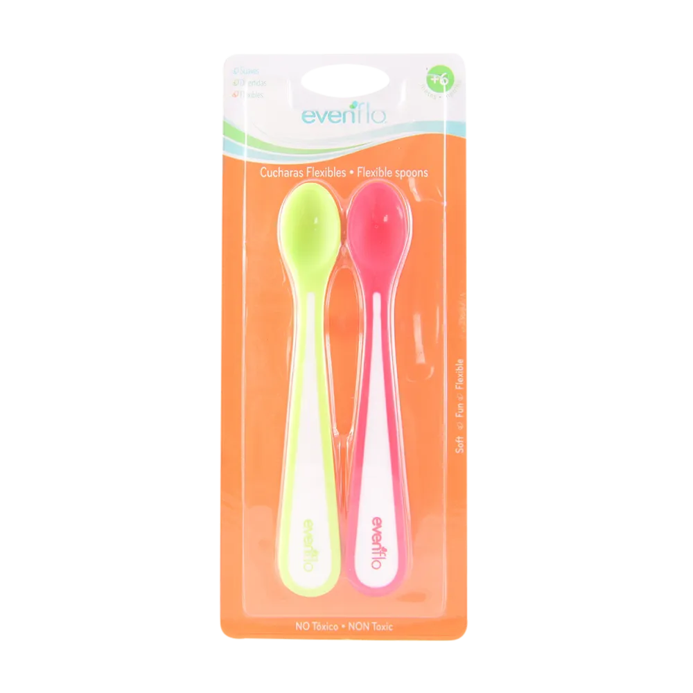 Cucharas Flexibles 6 Meses Evenflo 2 Pza