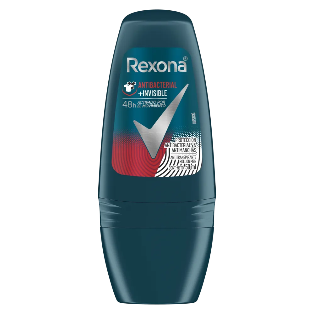 Antitranspirante Roll On Antibacterial Invisi Rexona Men 50 Ml