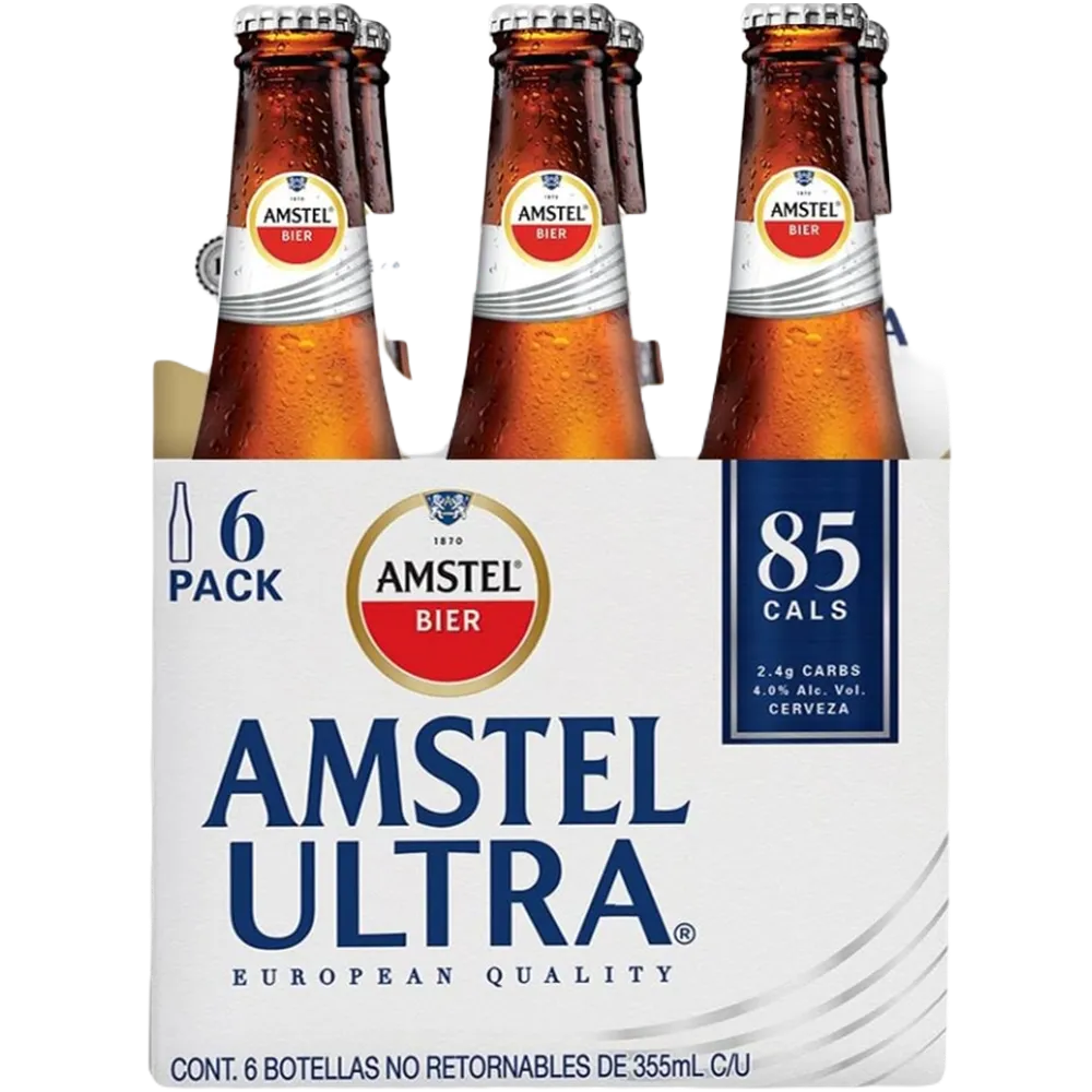 Cerveza Six Pack Botella Ultra Amstel 355 Ml