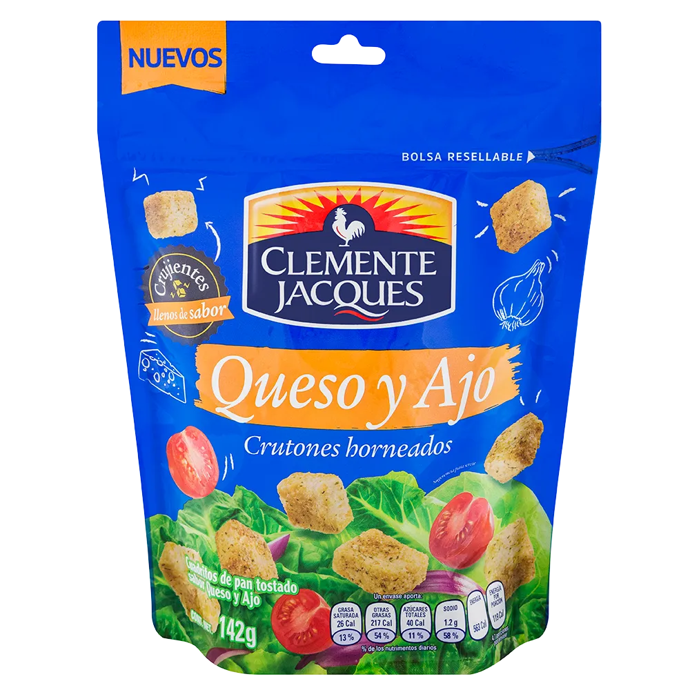 Crutones Horneados Queso Y Ajo Clemente Jaques 142 g