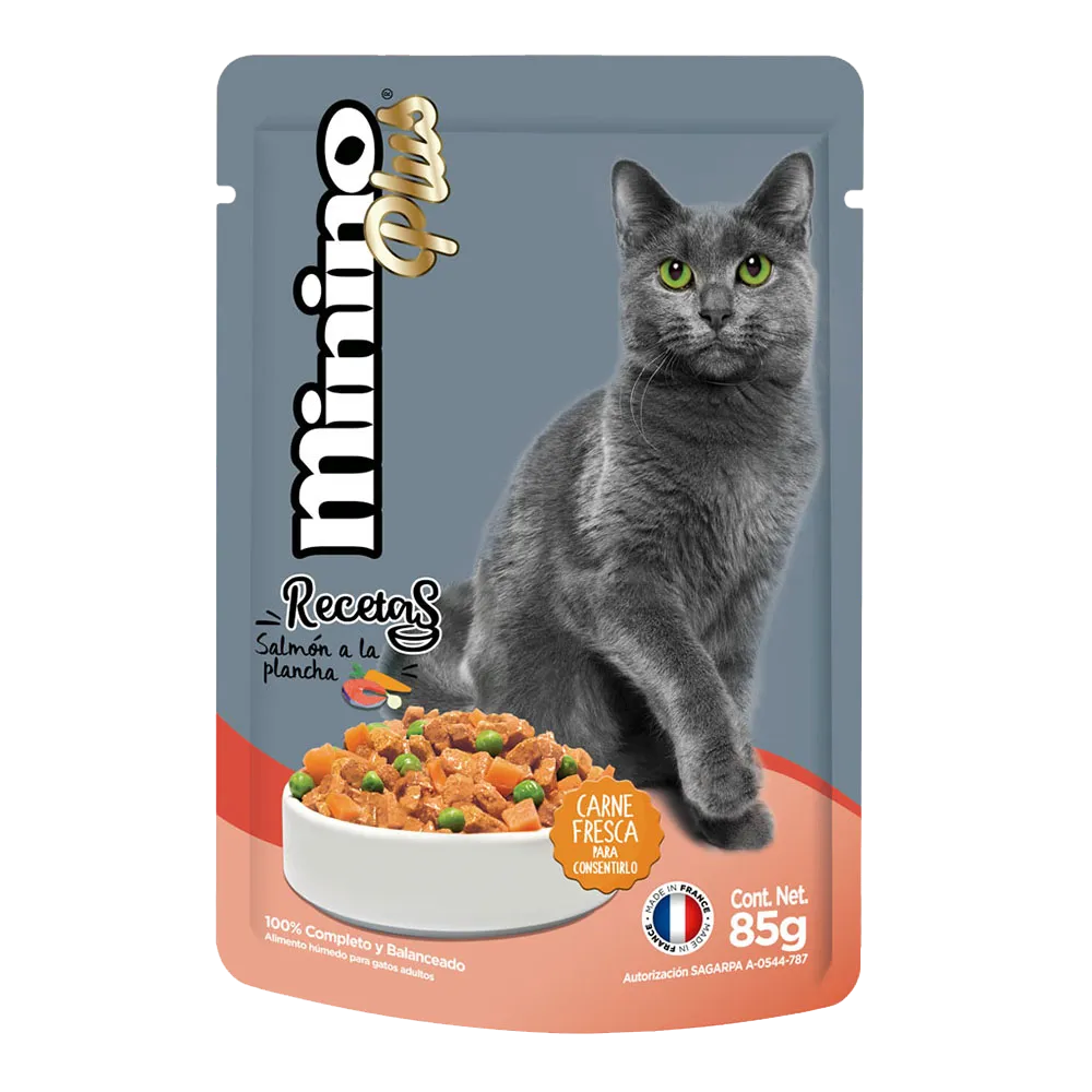 Alimento Humedo Para Gato Salmon Minino Plus 85 g