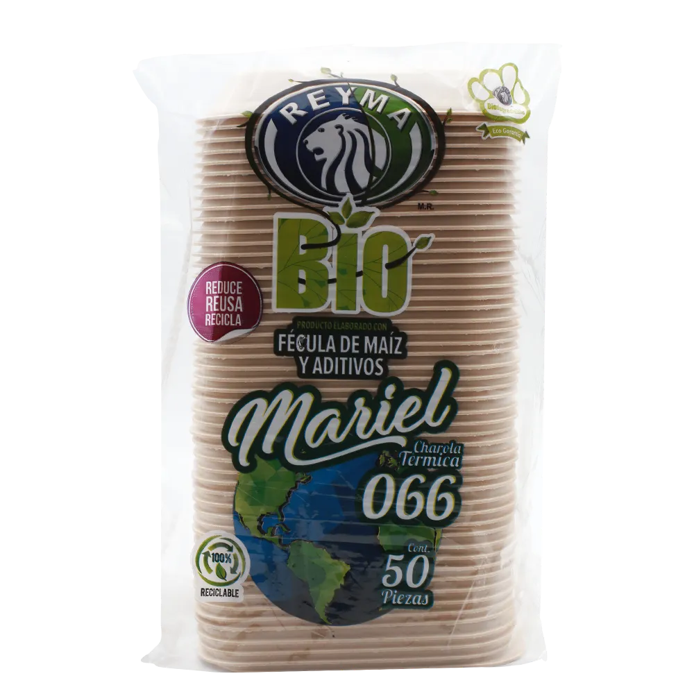 Charola Termica No. 66 Biodegradable Cafe Reyma 50 Pza