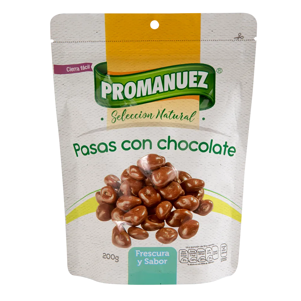 Bolsa Pasas Con Chocolate Promanuez 200 g