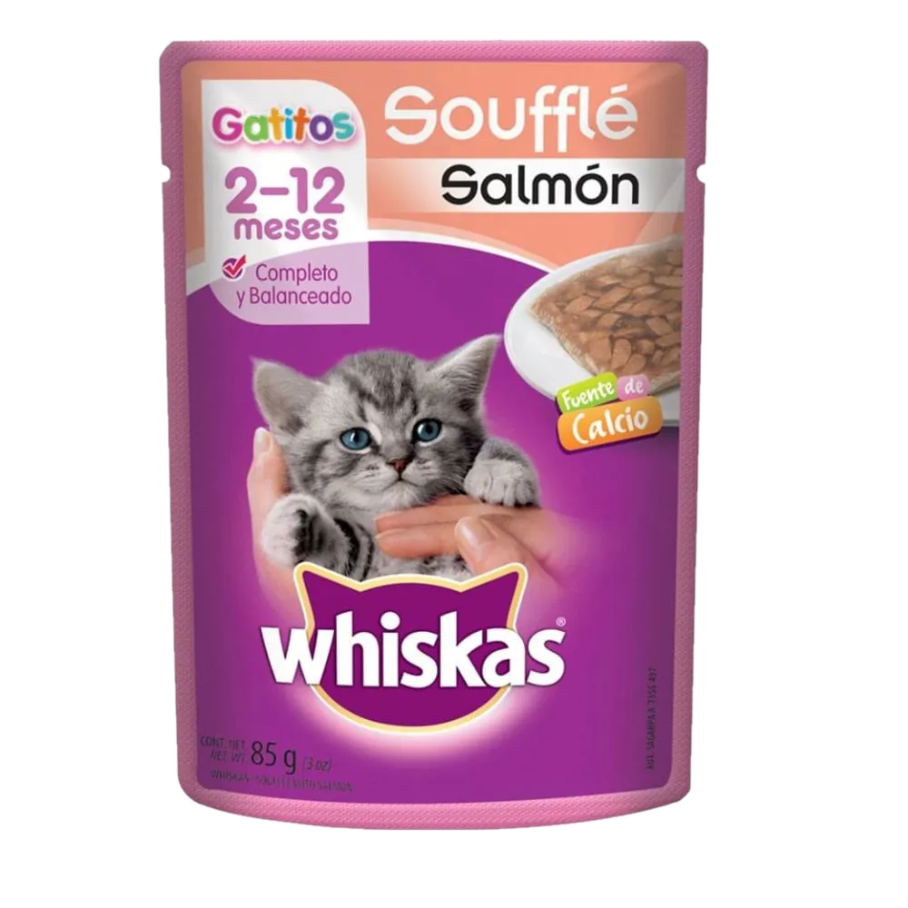 Alimento Humedo Para Gatito Souffle Salmon Whiskas 85 g
