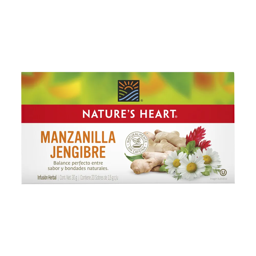 Te Verde Manzanilla Y Jengibre 20 Bolsa Natures Heart 20 Bo