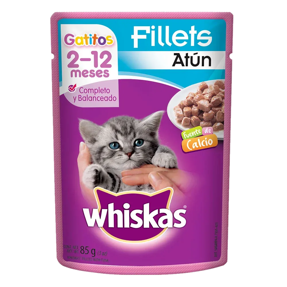 Alimento Humedo Para Gatito Fillets Atun Whiskas 85 g