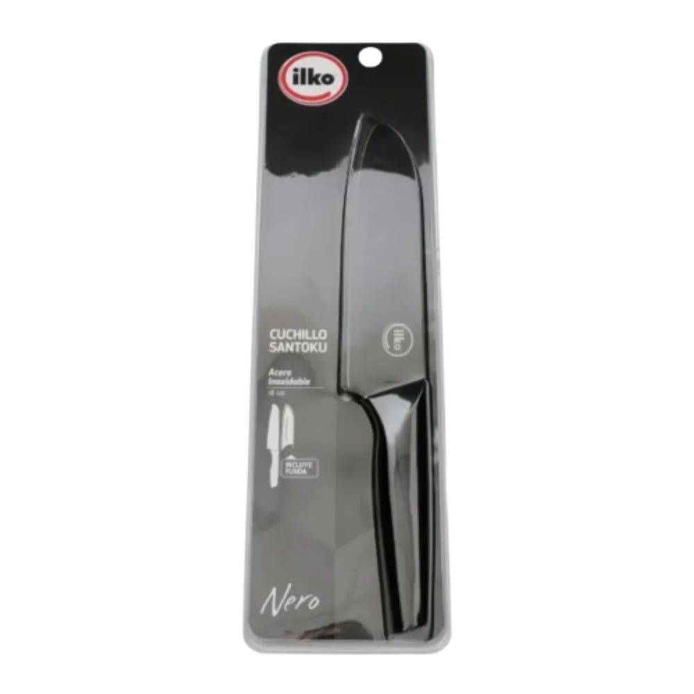 CUCHILLO SANTOKU 18 CM NERO ILKO 1 PIEZA