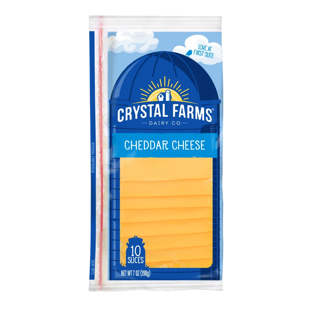 Queso Cheddar Rebanado Crystal Farms 7 Oz