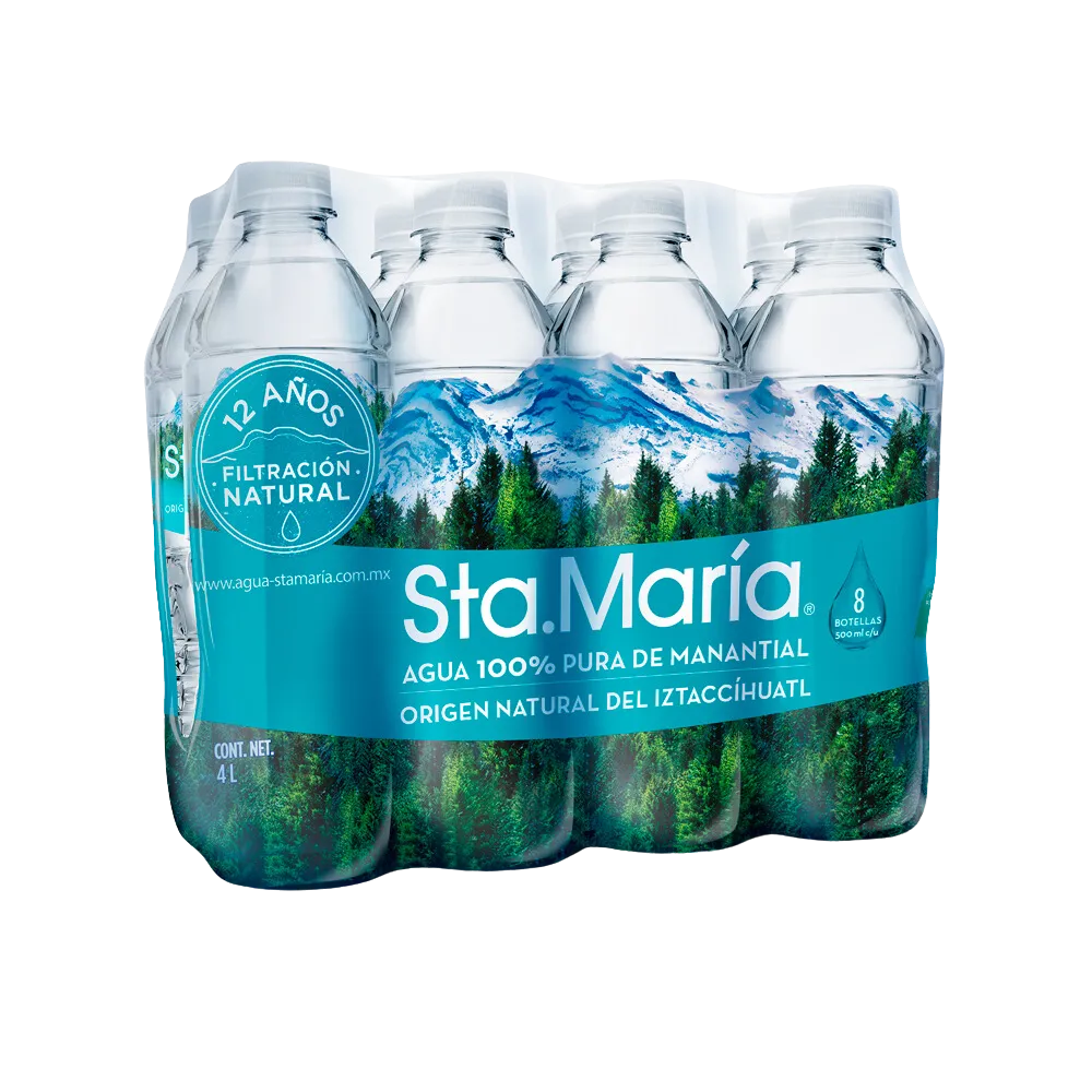 Agua De Manantial 8 Pack Santa Maria 500 Ml