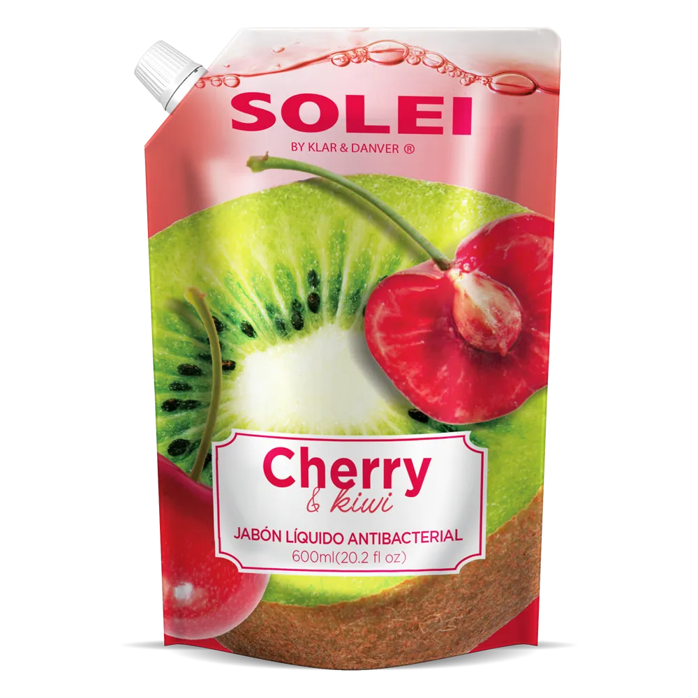 Jabon Liquido Pouch Cherry & Kiwi Solei 600 Ml