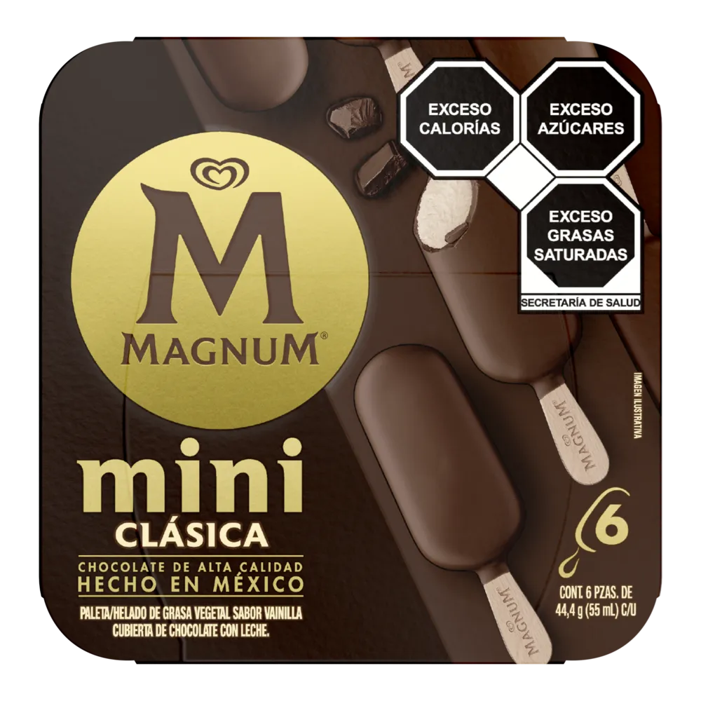 Paleta De Crema Mini Clasica Magnum 6 Pza