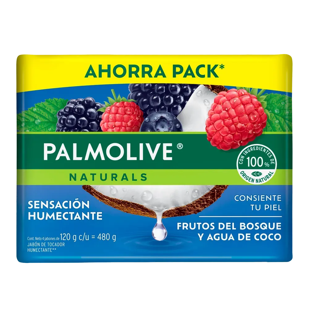 Jabon Barra 4 Pack Frutos Y Coco Palmolive 120 g