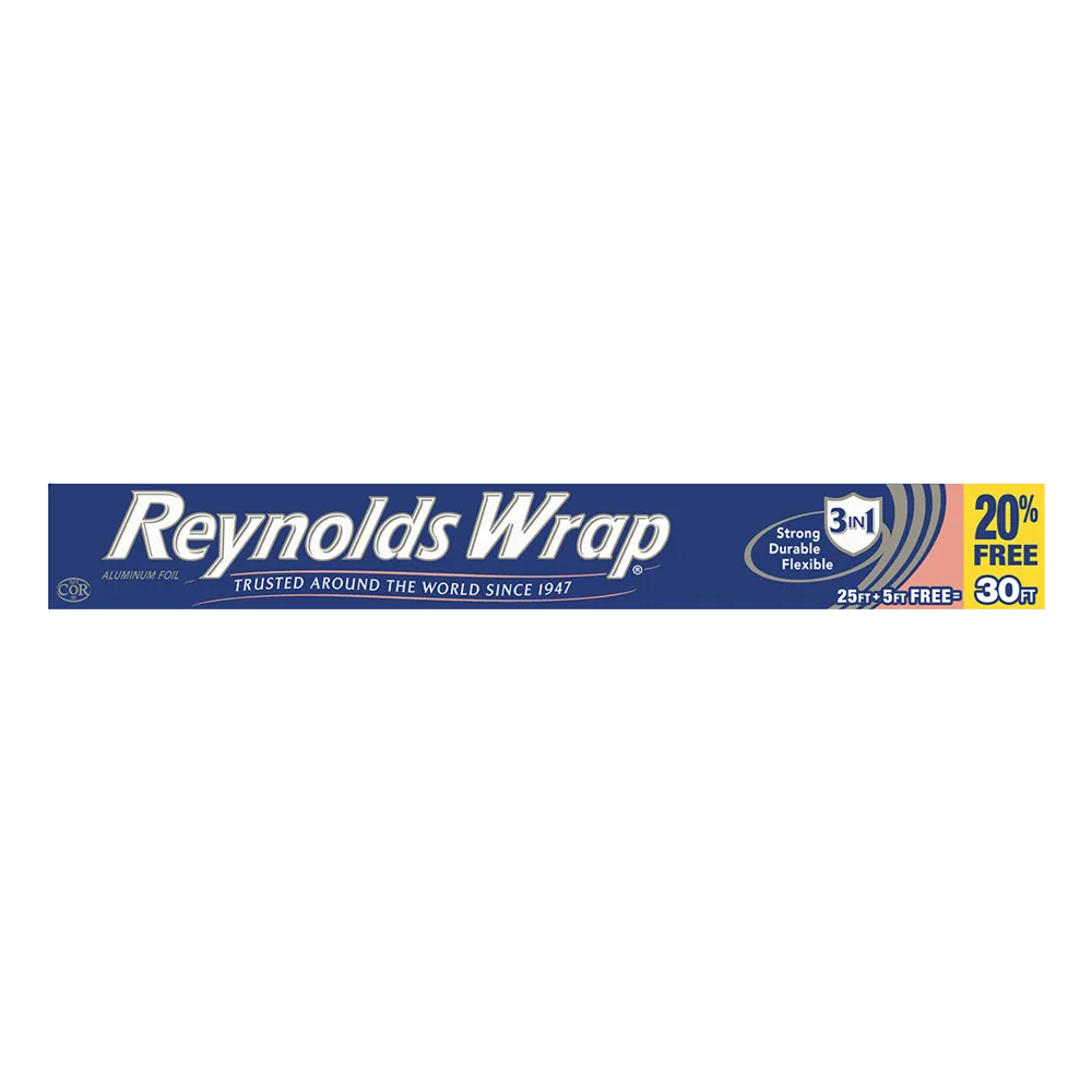 PAPEL ALUMINIO 9.1MX30CM 20% GRATIS REYNOLDS WRAP 9 METRO
