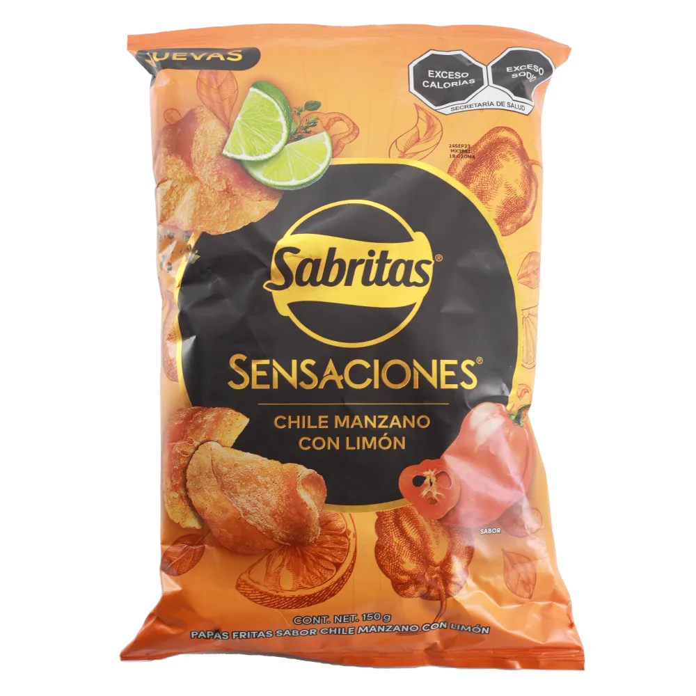 PAPAS SENSACIONES CHILE MANZANO CON LI SABRITAS 150 GRAMOS