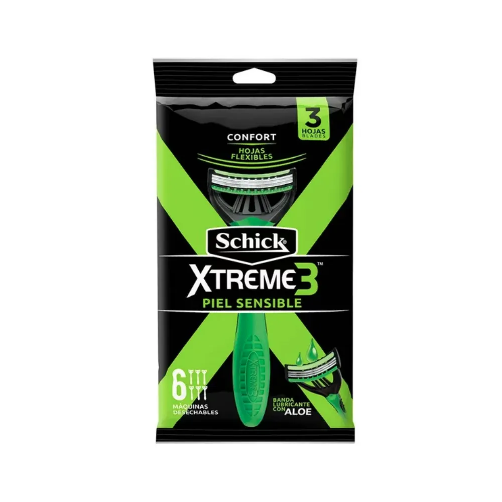 Rastrillo Desechable Xtreme3 Shick 6 Pza