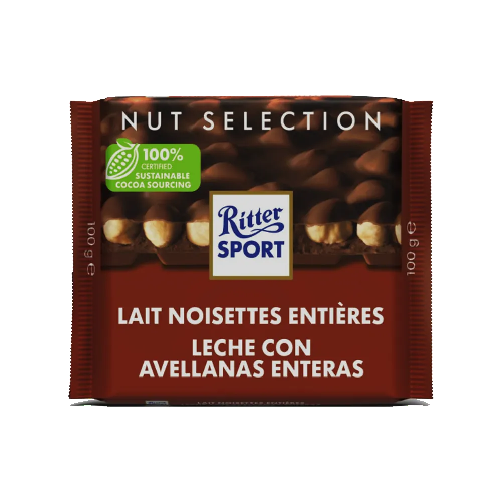 Tableta Chocolate Con Avellanas Enteras Ritter Sport 100 g