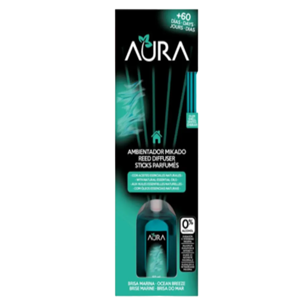 Aromatizante Liquido Tipo Mikado Brisa Marina Aura 50 Ml