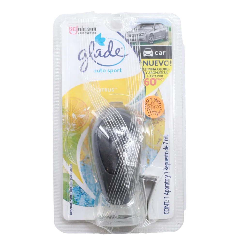 Aromatizante Para Auto Sport Aparato Citrus Glade 7 Ml