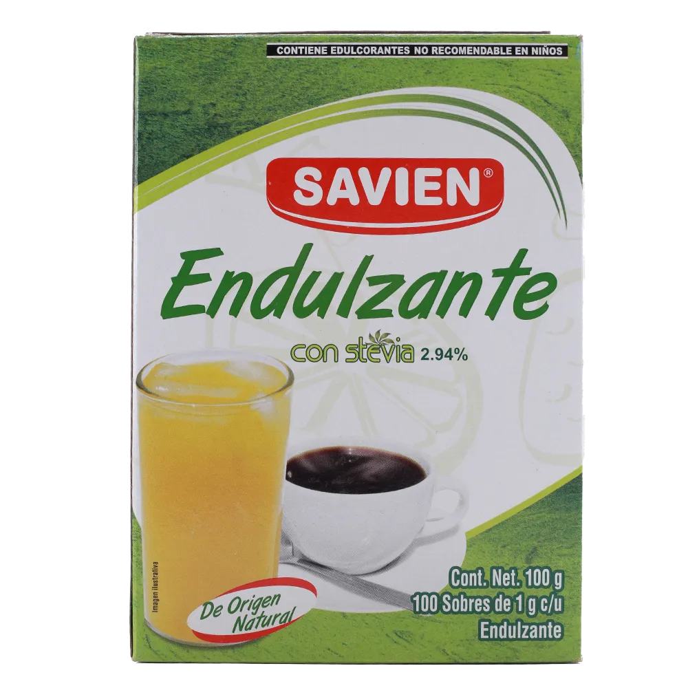 Endulzante Con Stevia 2.94% 100 Sobres Savien 100 g