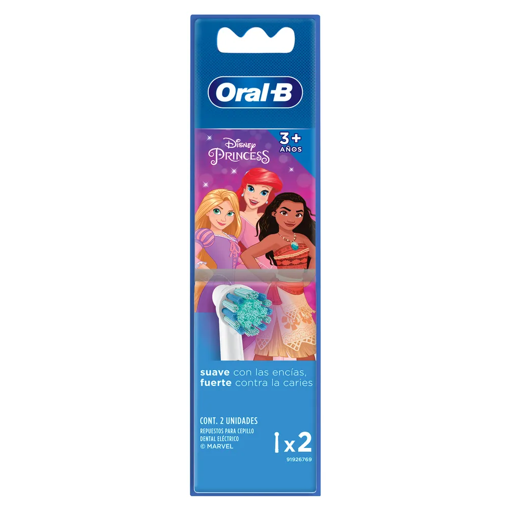 Disney Princess Cabezal De Repuesto Para Cepillo D Rosa Oral B 2 Pza