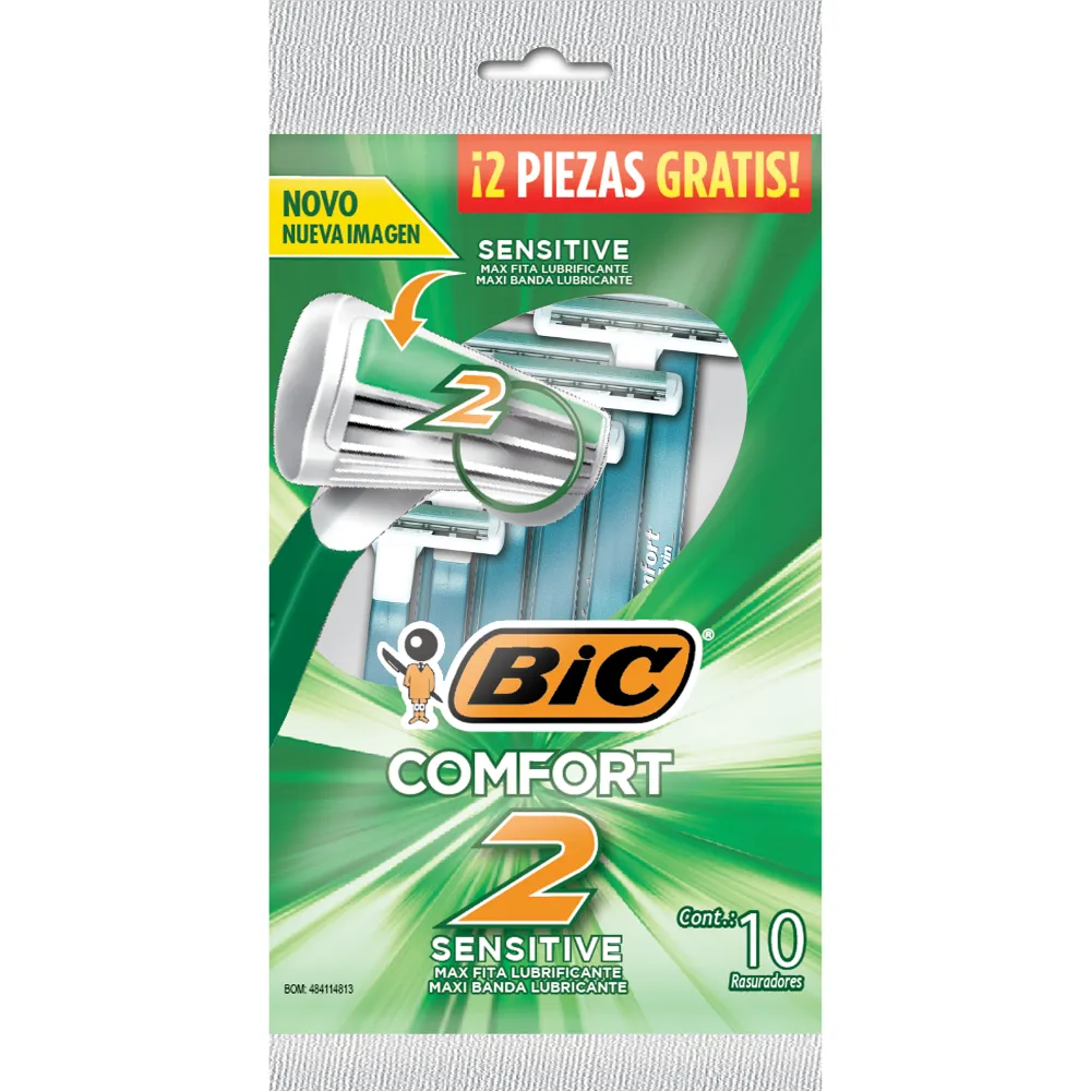 Rastrillo Desechable Comfort 2 Sensitive Bic 10 Pza