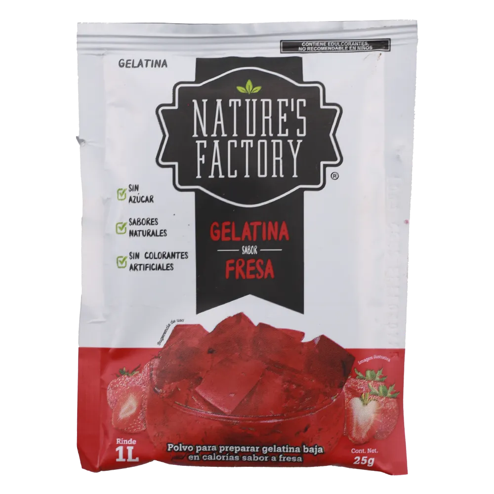 Gelatina Baja En Calorias Fresa Natures Factory 25 g