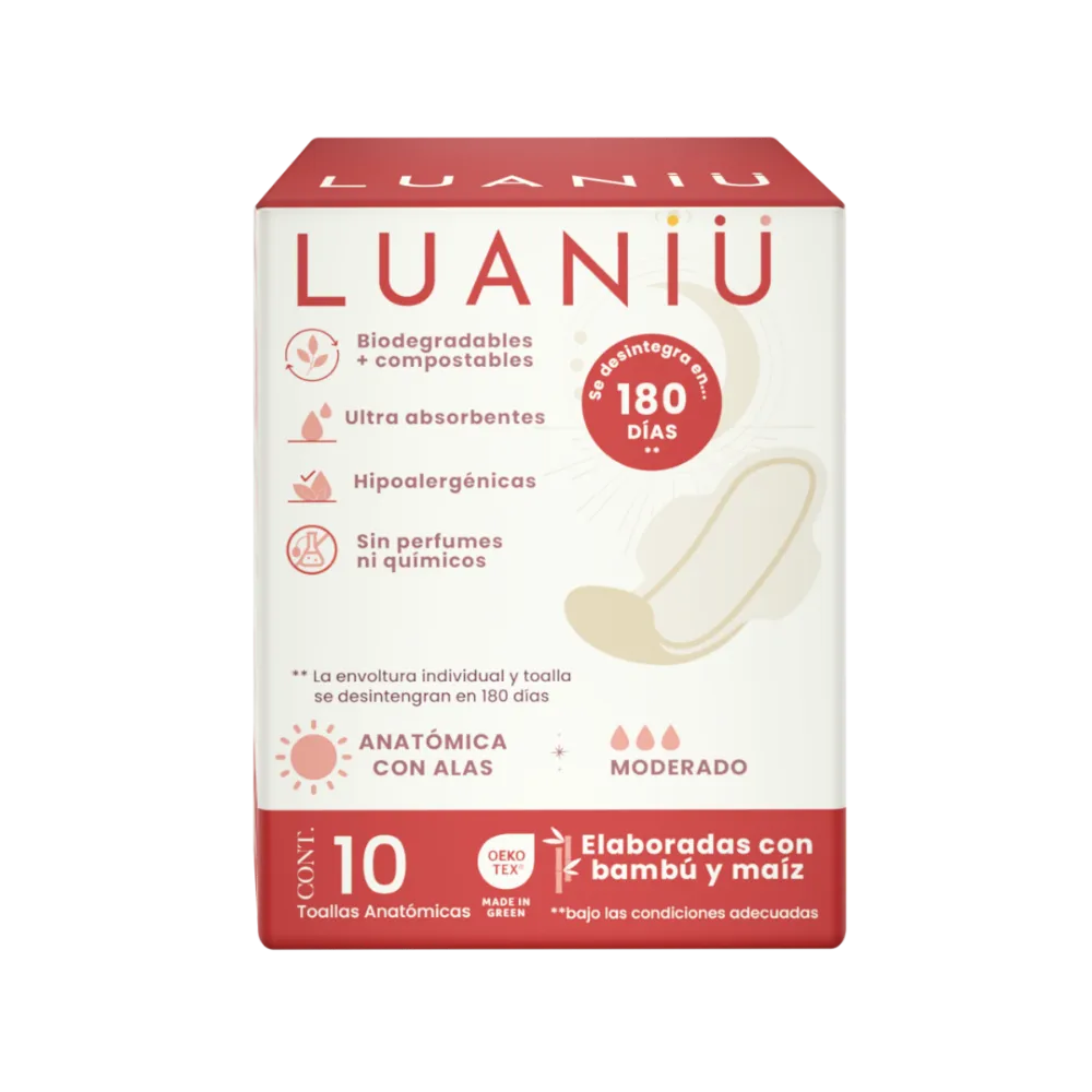 Toalla Anatomica Con Alas Luaniu 10 Pza