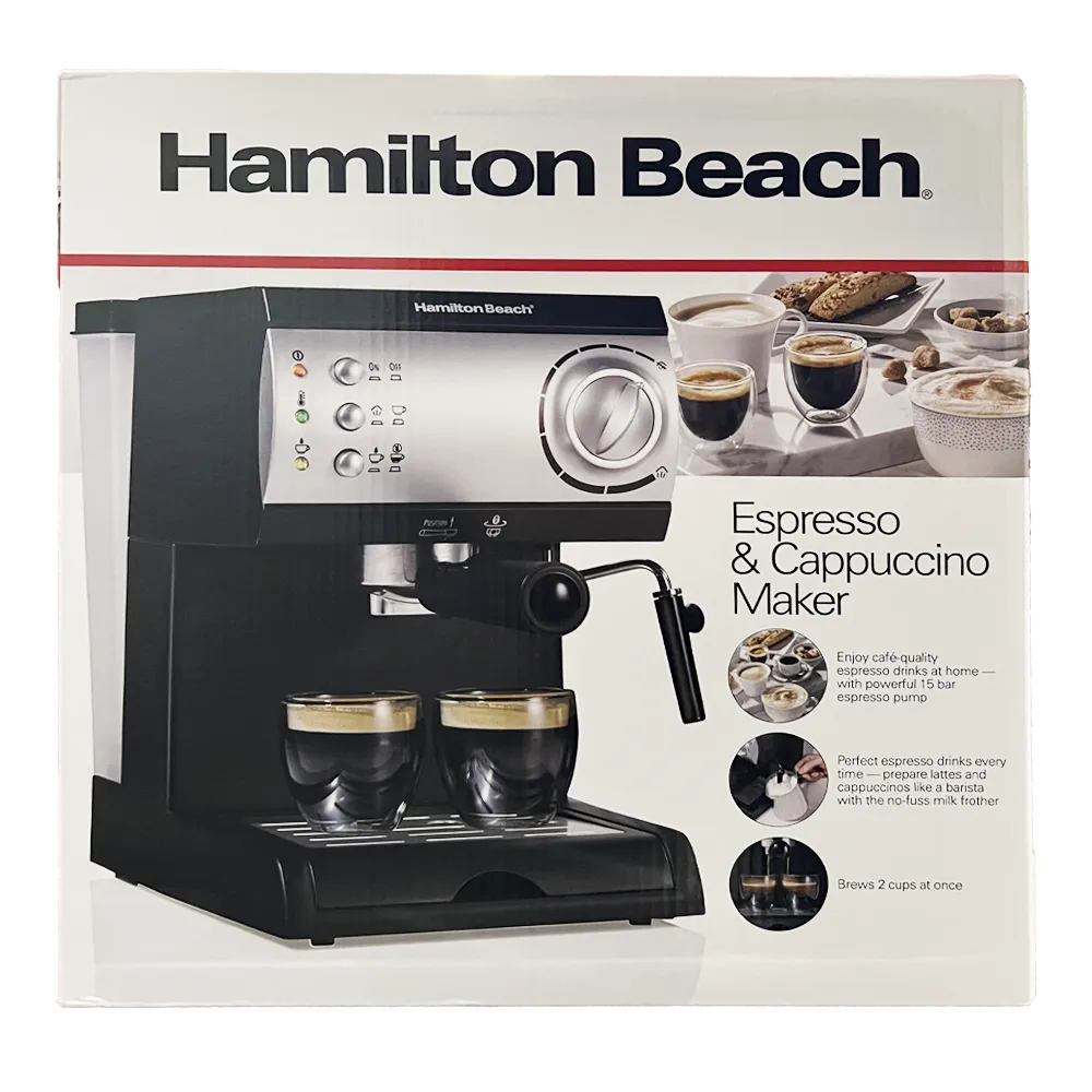 CAFETERA PARA ESPRESSO Y CAPUCHINO HAMILTON BEACH 1 PIEZA