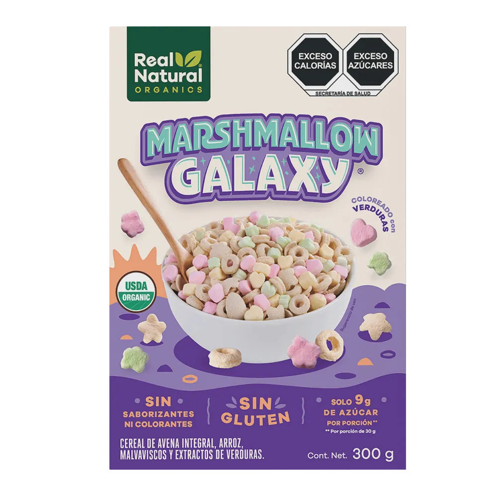 CEREAL ORGANICO MARSHMALLOW GALAXY REAL NATURAL 300 GRAMOS