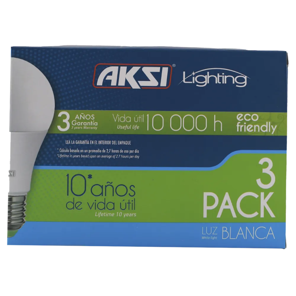 FOCO LED 3PACK 12W LUZ BLANCA AKSI 1 PIEZA