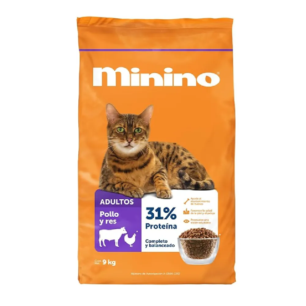 Alimento Seco Para Gato Pollo Y Res Minino Plus 3 Kg