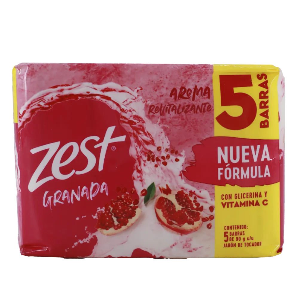 JABON 5 PACK GRANADA ZEST 90 GRAMOS