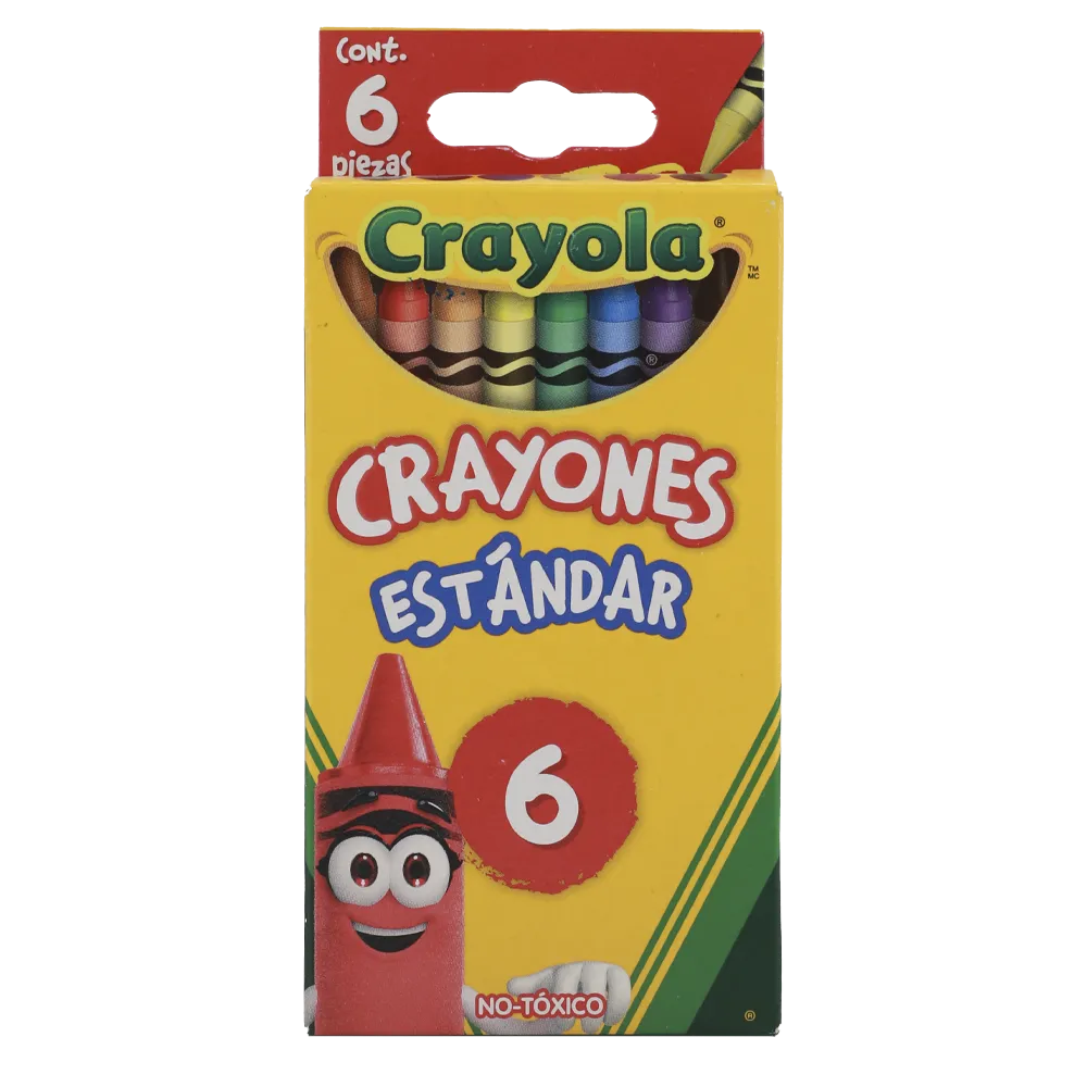 6 CRAYONES ESTANDAR CRAYOLA 1 PIEZA