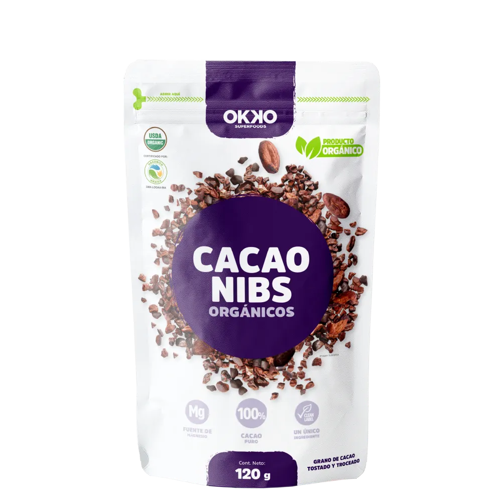 CACAO NIBS ORGANICOS OKKO 120 GRAMOS